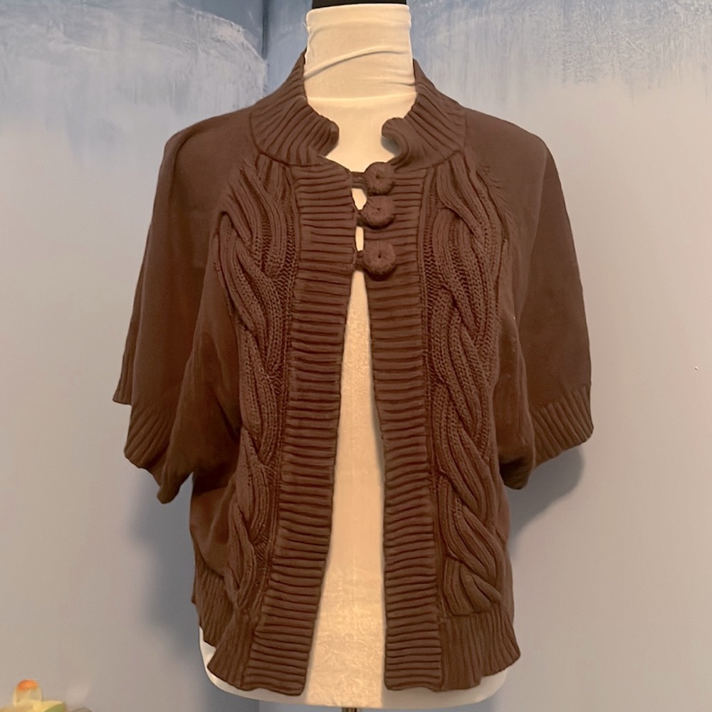 Sonoma Brown short sleeve cardigan sweater. Size L. $10